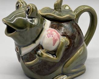 Pier 1 Imports Green Frog Teapot