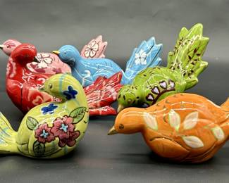 Colorful Painted Majolica Birds