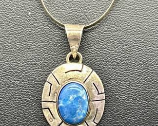 925 Mexico Silver w/ Lab Opal 18in Necklace