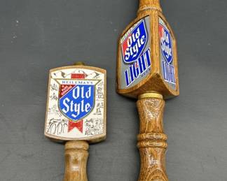 (2) Old Style & Old Style Light Beer Tap Handles