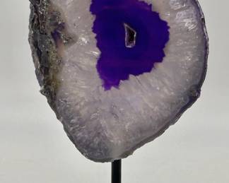 Brazilian Amethyst Geode Slab on Post