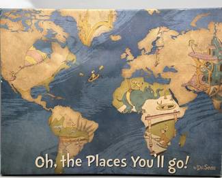 Dr. Seuss OH THE PLACES YOU'LL GO Map Print
