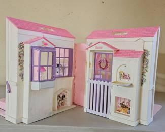 Vintage Barbie Folding Pretty House w Accessories
