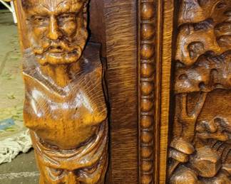 details on carved hope chest
