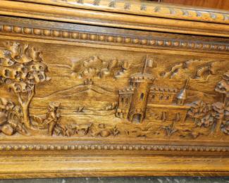 detailed carvings on hope chest