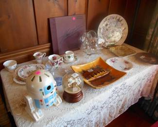 R2D2 LAMP, asst glassware