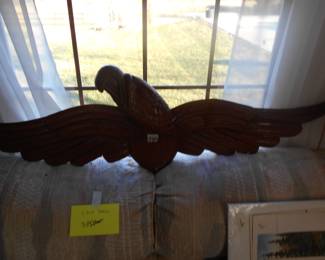 HAND CARVED EAGLE IN WALNUT