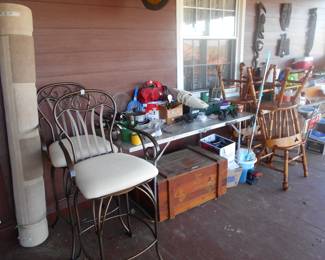 AREA RUG BAR STOOLS  4MAPLE CHAIRS PINE CHEST 
