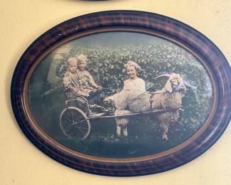 Antique framed photos.