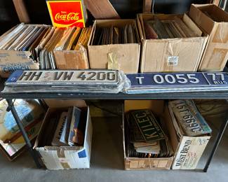 Boxes of license plates.