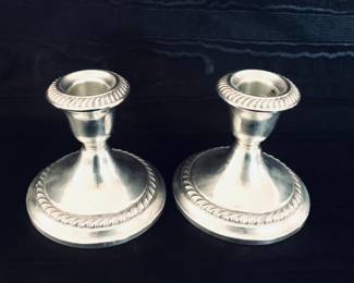 STERLING CANDLE HOLDERS