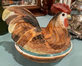 VINTAGE FENTON ROOSTER ON NEST