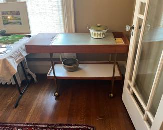 $400 Salton Hotray serving cart. 44.5"w x 17.5"d x 29"h as found
