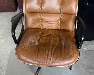 $280. Charles Pollack for Knoll Furniture desk chair for sale as found wear on leather as seen in photo.