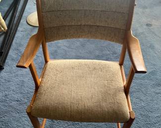 $200. MCM Uldem Mobelfabrik desk or occasional chair. 22.5"w x 21"d x 32"h labels underneath shown in next photo,