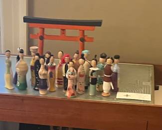 $180. Vintage Kokeshi Dolls & Gate