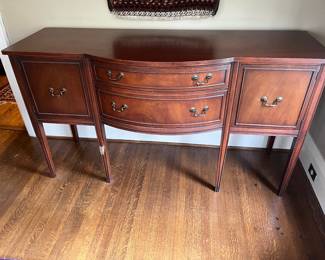 $160 Vintage mahogany buffet. 66"w x 23"d x 38"h. as found shown in the next photo