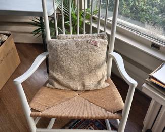 $800. Hans Wegner mid century rocking chair with Danish papercord seat.