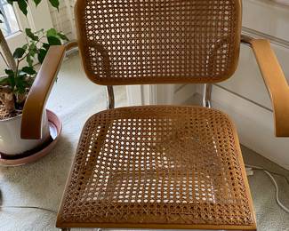 $280 Marcel Breuer designed for Knoll Cesca arm chair.
23.5"w x 23.5"d x 31.5"h Seat needs caning repair.