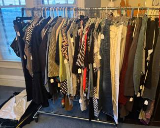 Clothing in almost every size for sale during in-person shopping hours Friday and Saturday only.