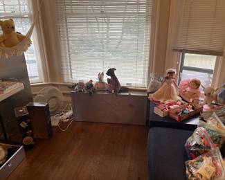 Part of the doll collection for sale during in-person sale Friday & Saturday.