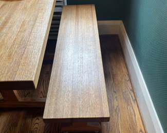 close up one of the benches