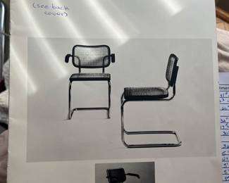 paperwork describing chair