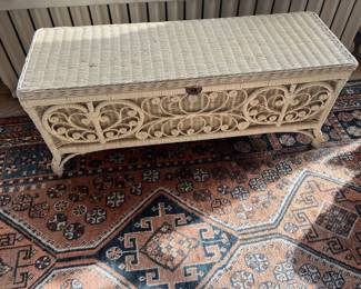 $160. Vintage wicker chest. 39"w x 13.5"d x 16" high.