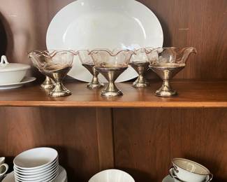 sterling and crystal dessert cups