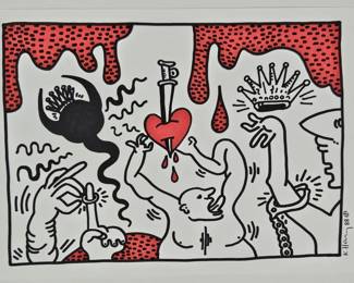 Keith Haring 1988 Untitled Ink Marker on Paper