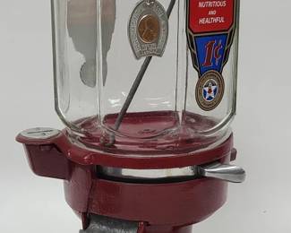 Restored Columbus Penny Glass Gumball Machine 1 C.