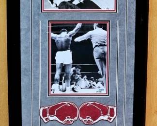 Muhammed Ali Autograph Display with Shoe Polish