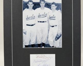 DiMaggio Bros. San Fran Seals Autograph Display