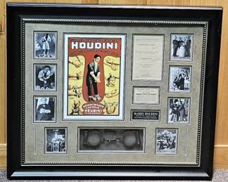 Harry Houdini Display with Period Shackles