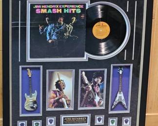 Jimi Hendrix Collage Display in Shadow Frame