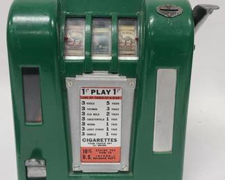 Art Deco Gumball & Cigarette 1c Trade Stimulator