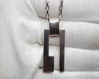 TOM FORD GUCCI STERLING SILVER PENDANT NECKLACE