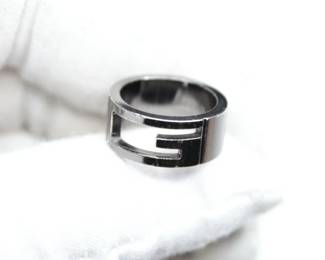GUCCI BLACK ANODIZED RING STERLING SILVER 925