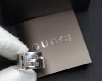 GUCCI RING STERLING SILVER WITH BOX