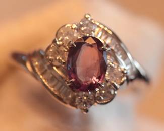ALEXANDRITE & DIAMOND RING PLATINUM