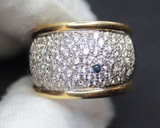 18K GOLD CZ RING