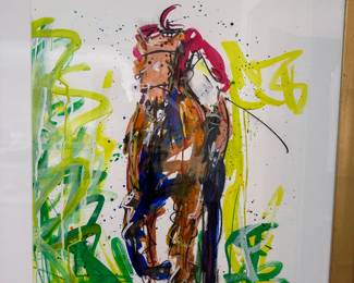 PATRICK LEWIS ORIGNAL HORSE AND JOCKEY PAINTING