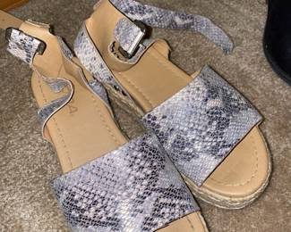 Soda Faux Snakeskin Platform Sandals 