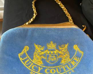Juicy Couture Blue Velvet Clutch Purse
