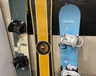Ride Decade Snowboard, Burton Pyramid Brewing Co Snowboard, Blue Burton Progression Cruzer Snowboard