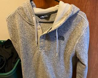 The North Face Gray Hoodie with Button Front