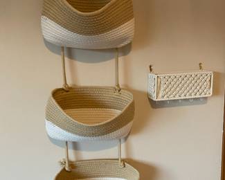 Woven Basket Hanging Wall Organizer