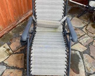 Brown Striped Zero Gravity Foldable Chair