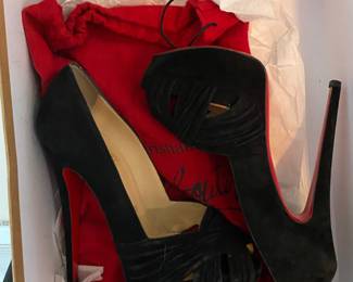 Christian Louboutin Black Suede Pumps
