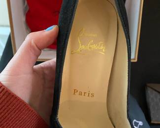 Christian Louboutin Black Suede Pumps
